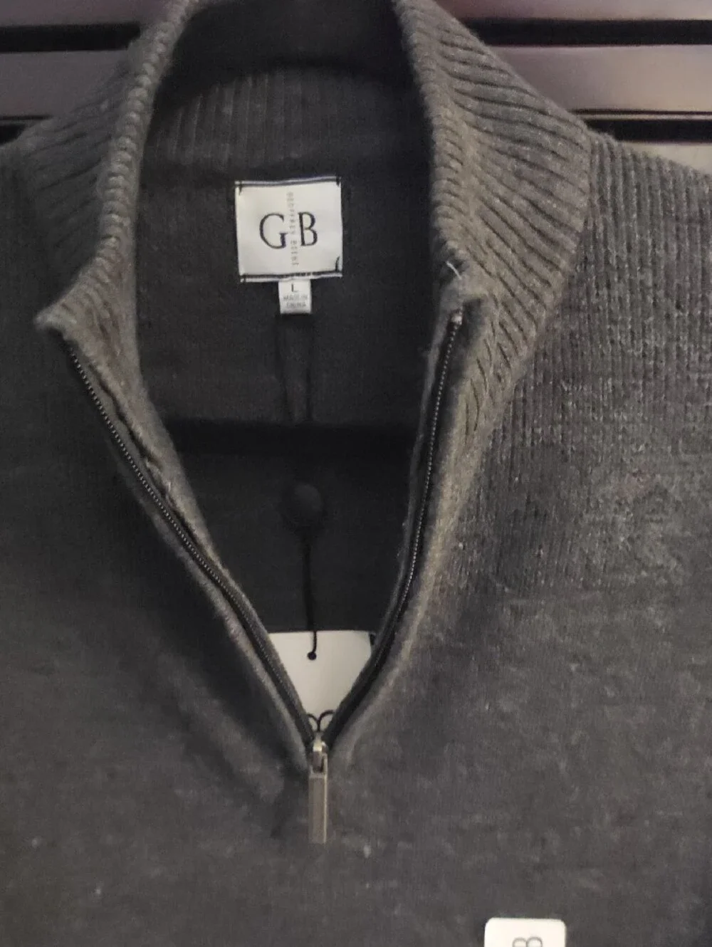 Geoffrey Beene Men's Charcoal Gray Zip-Up Sweater